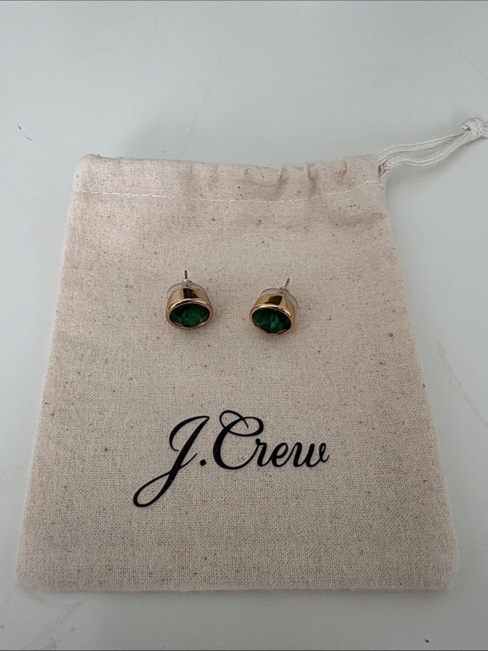 NWOT J. Crew Dark Green Stud Earrings